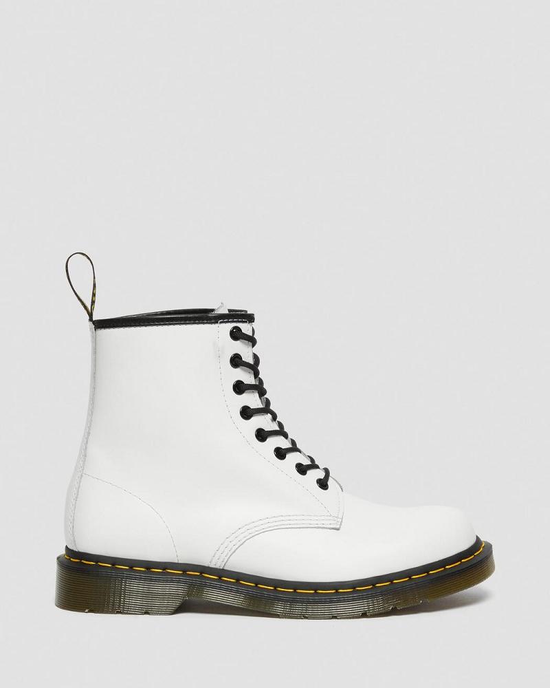 Dr Martens 1460 Smooth Læder Snørestøvler Dame Hvide | DK 207FDN